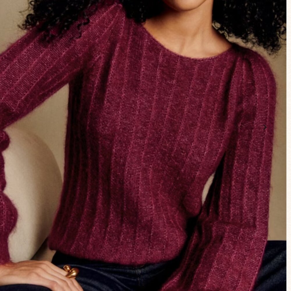 Sezane Aretha Jumper Burgundy - Size M